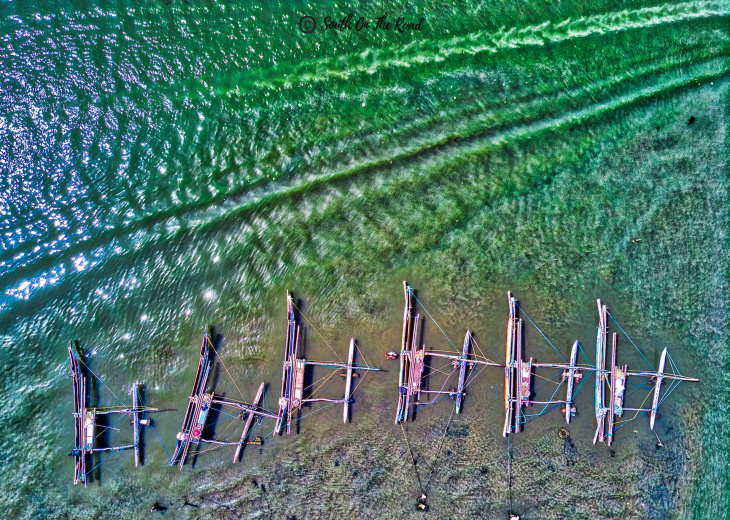 bateau pecheur vue aerienne