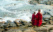 moines bouddhistes sri lanka mer