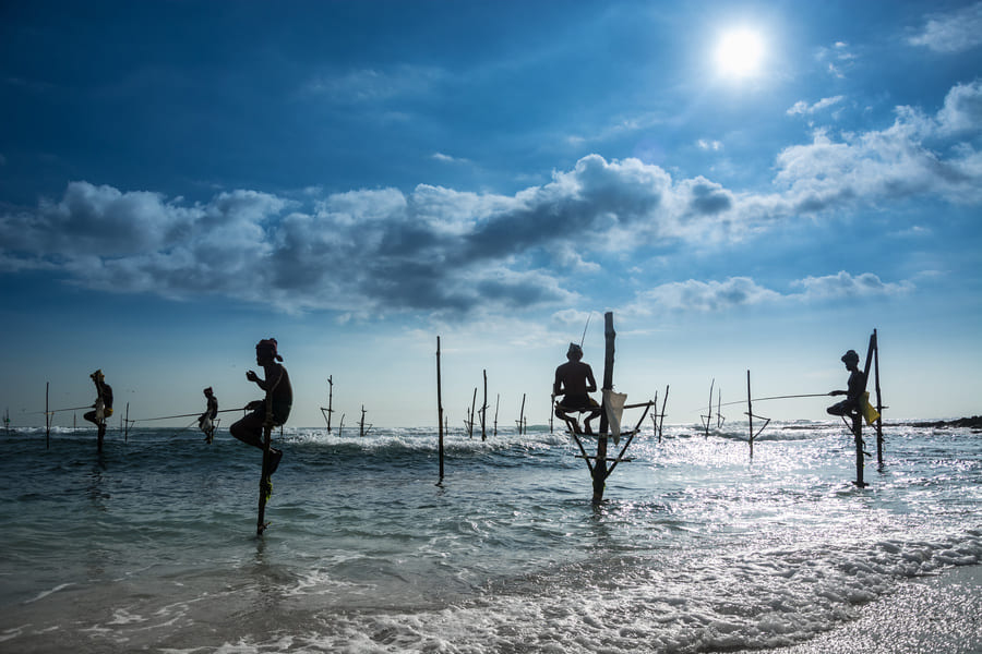 Pêcheur sur échasse